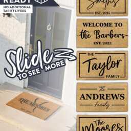Farmhouse Family Name Doormat - Rustic Custom Entry Mat New Home Gift - thumbnail 2