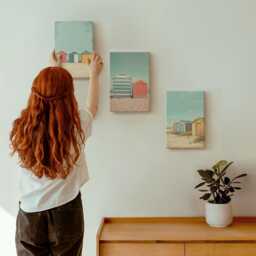 Canvas Wall Art Set Of 3 - Colorful Beach Houses in The Summer Sun, Turquoise Photo Print, Landscapes Hanging Piece - thumbnail 3