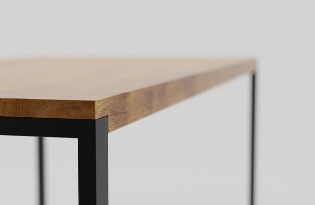 Industrial Rectangle Dining Table Black Forest, Handmade Solid Oak Table, Eco-Friendly Natural Wood Oil With No Overhang - image 1
