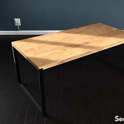 Industrial Rectangle Dining Table Black Forest, Handmade Solid Oak Table, Eco-Friendly Natural Wood Oil With No Overhang - thumbnail 2