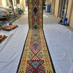 2.6??16.4 Ft Long Hallway Runner Kilim Rug - Handwoven Afghan Flatweave Techniques - thumbnail 2