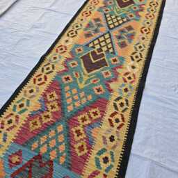 2.6??16.4 Ft Long Hallway Runner Kilim Rug - Handwoven Afghan Flatweave Techniques - thumbnail 3