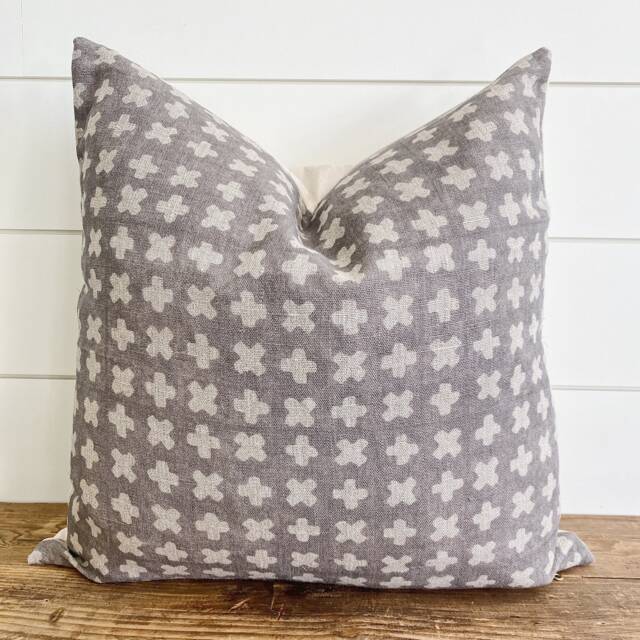 Josie -- Gray & Ivory Pillow Cover Neutral & White Taupe Lumbar Graypillow Neutral Throw - image 1