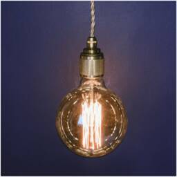 Long Brass Single Drop Pendant Light - Without Bulb - thumbnail 1