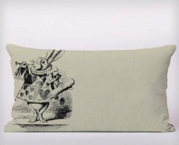 Alice in Wonderland White Rabbit - Cushion Cover Case Or Stuffed With Insert - thumbnail 2