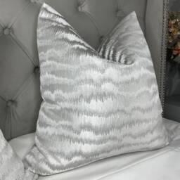 Torrent Luxury Silver Grey Cushion Cover, Pillow Throw Decorative For Sofa, Bed, Made in Uk/Worldwide Shipping - thumbnail 2