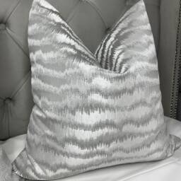 Torrent Luxury Silver Grey Cushion Cover, Pillow Throw Decorative For Sofa, Bed, Made in Uk/Worldwide Shipping - thumbnail 1