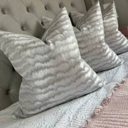 Torrent Luxury Silver Grey Cushion Cover, Pillow Throw Decorative For Sofa, Bed, Made in Uk/Worldwide Shipping - thumbnail 3