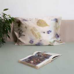 Botanically Dyed Mulberry Silk Pillowcase Floral Eco Print - thumbnail 3