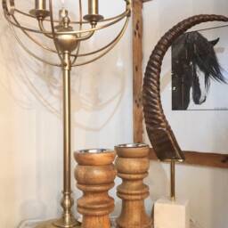 Hand-Turned Wood Candle Holders With Polished Nickel Top - Rustic Home Decor, Set Of 2 - thumbnail 2