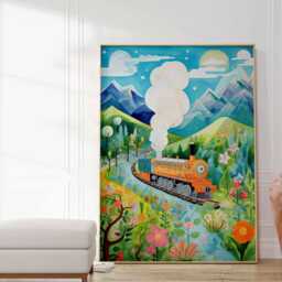 Train Print, Wall Art, Steam Poster, Boys & Girls Room Kids Decor, Playroom Decor - thumbnail 3