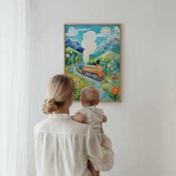 Train Print, Wall Art, Steam Poster, Boys & Girls Room Kids Decor, Playroom Decor - thumbnail 2