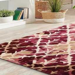 Handwoven Wool Oushak Rug, Tree Of Life, Ivory Cream Blue, Large Turkish Carpet - thumbnail 3