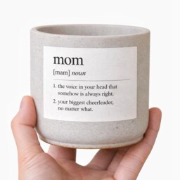 Personalized Concrete Planter, Mom Definition Pot, Small Succulent Holder - thumbnail 2