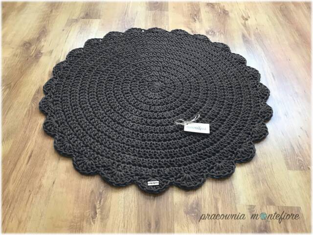 Handmade Crochet Round Rug Scandi Boho Style - image 1