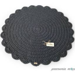 Handmade Crochet Round Rug Scandi Boho Style - thumbnail 3