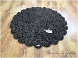Handmade Crochet Round Rug Scandi Boho Style - thumbnail 1