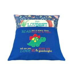 Dinosaur Stegosaurus Red Reading Book Cushion - thumbnail 1