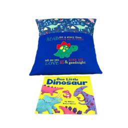 Dinosaur Stegosaurus Red Reading Book Cushion - thumbnail 2