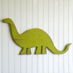 Small Brachiosaurus Dinosaur Decor Wooden Wall Baby Nursery Kids Room Dino - thumbnail 2