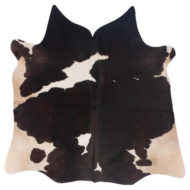 Elegant Medium Cowhide Rug - Dark Brown & White Hair-On Leather For Contemporary Charm - image 1