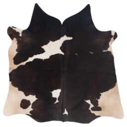Elegant Medium Cowhide Rug - Dark Brown & White Hair-On Leather For Contemporary Charm - thumbnail 1