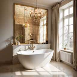 Antique Moon Mirror Tiles Vintage Wall Accent - thumbnail 2