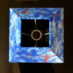 Ancient Greek Blue Leather Lampshade - thumbnail 3