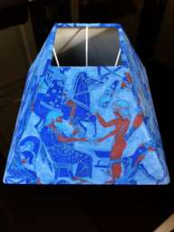 Ancient Greek Blue Leather Lampshade - thumbnail 1