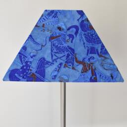 Ancient Greek Blue Leather Lampshade - thumbnail 2