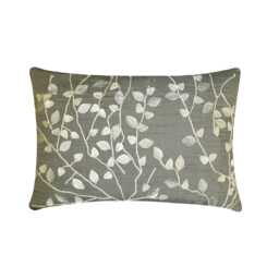 Decorative Oblong/Lumbar Rectangle Throw Pillow Cover Accent Couch Sofa Bed Toss 12x16 Silver Silk Case - Pearl Leaf Magic - thumbnail 1