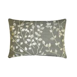 Decorative Oblong/Lumbar Rectangle Throw Pillow Cover Accent Couch Sofa Bed Toss 12x16 Silver Silk Case - Pearl Leaf Magic - thumbnail 1