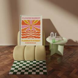 Flower Market Print Retro Birmingham Art, Groovy Floral - thumbnail 2
