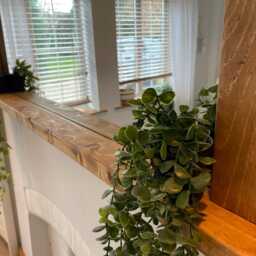 Handmade English Oak Waxed Mirror With Shelf - Rustic Farmhouse Hallway Decor - thumbnail 3