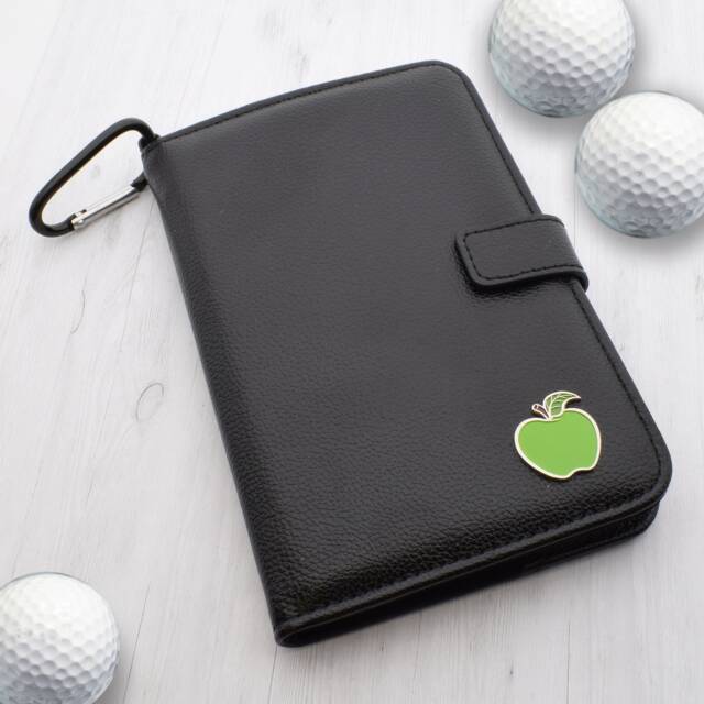 Green Apple Design - Personalised Leatherette Golf Organiser Complete With Divot Repairer, Marker, Tees, Scorecard & Pencils - image 1