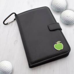 Green Apple Design - Personalised Leatherette Golf Organiser Complete With Divot Repairer, Marker, Tees, Scorecard & Pencils - thumbnail 1