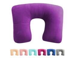 Travel Pillow - Inflatable U-Shaped Neck With Removable Washable Flock Cover