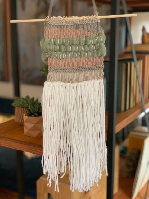 Handwoven Wall Hanging - Rose, Gray, & Sage - image 1