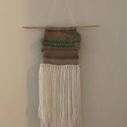 Handwoven Wall Hanging - Rose, Gray, & Sage - thumbnail 3