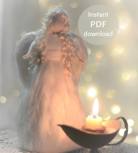Christmas Angel Tree Topper Etutorial Pattern PDF Waldorf Inspired Craft Fleece Angel, Tree Topper Angel - image 1