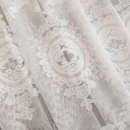 3 Colours Custom Curtains Embroidered Lace Net Sheer Voile Curtain For Bedroom Living Room - thumbnail 3