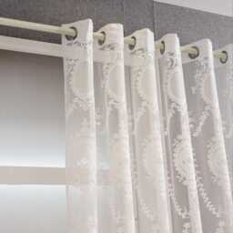 3 Colours Custom Curtains Embroidered Lace Net Sheer Voile Curtain For Bedroom Living Room - thumbnail 2