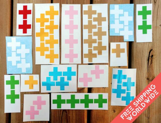 Custom Swiss Cross Rainbow Wall Decals Decor Stickers Nursery Baby Boy Girl Pattern Modern & Scandinavian - Sets Of 25 - image 1