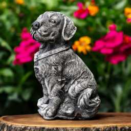 Concrete Labrador Retriever Statue Stone Dog Figurine Outdoor Garden Sculpture Front Yard Ornament Lawn Decor Gift For Labrador Lover - thumbnail 1