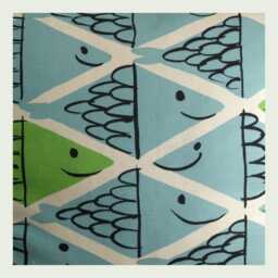 Vera Neumann For Schumacher Fish School Cushion Cover Blue & Green Mid-Century Modern Pillow Case - thumbnail 2