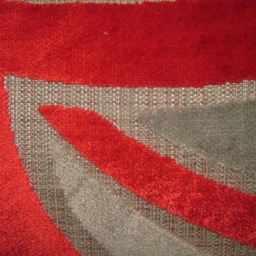 Union Jack Cut Velvet Red & Silver Oblong Tapestry Cushion Cover - thumbnail 2