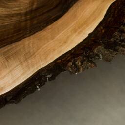 Epoxy Resin Coffee Table, Walnut Table With Crystal Transparent Uv Resin, One Slab Live Edge Modern Furniture - thumbnail 3