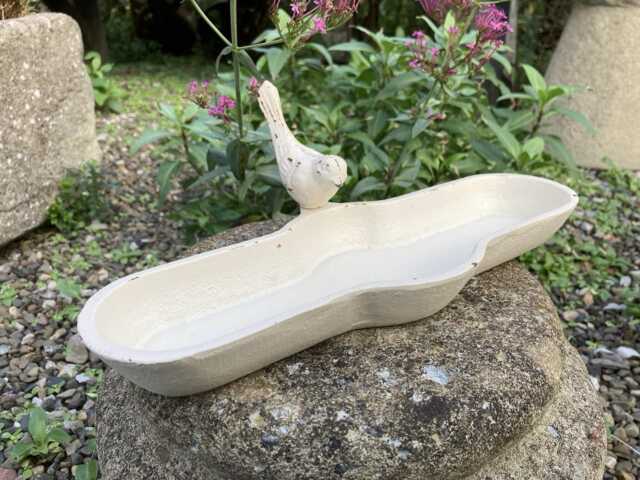 Small Metal Cast Iron Bird Tray Feeder Garden Ornament - image 1
