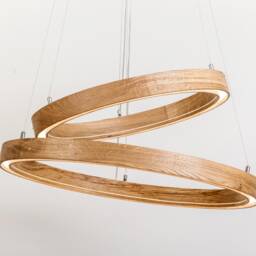 Modern Round Wooden Pendant Chandelier Elegant Suspension Lighting For Living Room, Kitchen, Dining Area - thumbnail 3