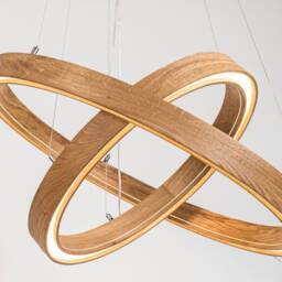 Modern Round Wooden Pendant Chandelier Elegant Suspension Lighting For Living Room, Kitchen, Dining Area - thumbnail 2
